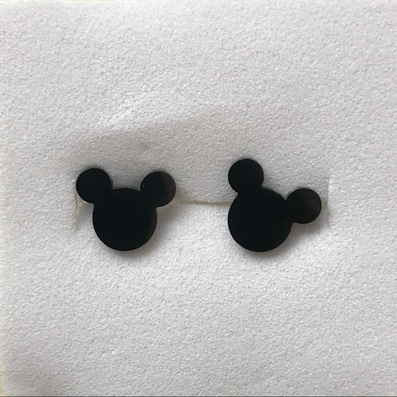 🐭 Black Mickey Head Stud Earrings - Picture 3 of 3